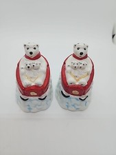 Coca Cola Salt/Pepper Shakers Polar Bear Down Hill picture