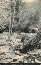 Cold Brook Camp Rustic Tent Scene San Gabriel Mountains RPPC Postcard picture