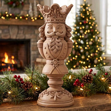Brown Christmas Nutcracker Decorative Figurine 12 in Tall, 4.5 in Base picture