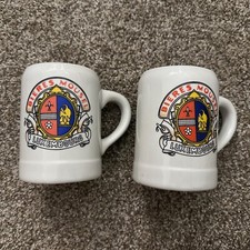 2 PACK SET Vintage Bieres Mousel Luxembourg Beer Steins, Germany Bar Mugs Lot picture
