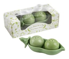 Two Peas in a Pod Ceramic Salt & Pepper Shaker NEW picture