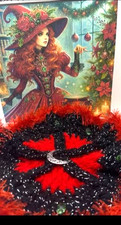 9 In Goth Pentacle Yule Witch Bruja Pagan Winter Solstice Altar Center Piece picture