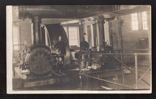No ID 1905-10 Real Photo Postcard; Interior of a Pump or Power Station; Workers picture
