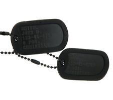Custom Embossed Black Special Forces Military Army Ranger Navy Seals ID Dog Tags picture