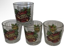 Cute Vintage Mcm Barware Glass Low Ball Glasses Set Of Four Christmas picture