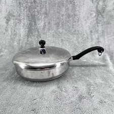 Vintage FarberWare Skillet Frying Pan 10 Inch Aluminum Clad Bottom W/ Lid picture
