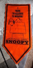 Vintage 1968 Snoopy Felt Banner 
