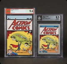1992 Action Comics #1 Comic Book PSA 9.4 & 1992 DC Cosmic Card # 169 Beckett 8.5 picture