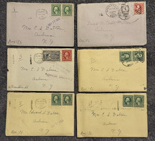 1922 South Hadley MA to Auburn NY 6 Letters w/Covers Special Delivery & 1¢ Pair picture