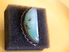 VINTAGE AQUA MARINE LONG MOON STERLING RING SIZE 7 picture