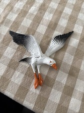 Vintage 1960's Cast Iron Flying Seagull Wall Art metal hand painted picture