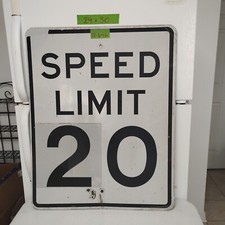 Traffic Road Street Sign Authentic Retired Speed Limit 20 30