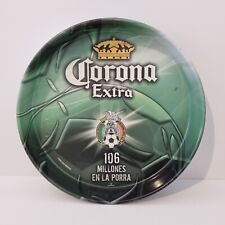 Corona Extra Metal Serving Beer Drinks Tray Green Football Soccer Man Cave Bar  picture