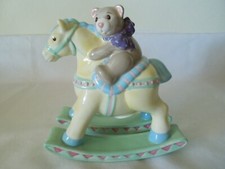 Fitz & Floyd Ceramic Rocking Horse Coin Bank Hand Crafted Gift Gallery Unused picture