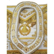 Masonic Grand Master Apron With White Velvet Chain picture