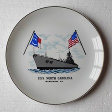 1977 Vintage U.S.S. North Carolina Battleship Plate by Papel picture