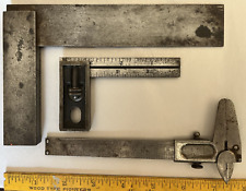 3 Antique Small (U.S.) Squares D.B. & S. & L.S.S. Co & German Caliper/Micrometer picture