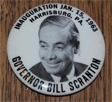 VINTAGE BILL SCRANTON (R) PA. POLITICAL CAMPAIGN BUTTON FOR GOVERNOR PINBACK picture