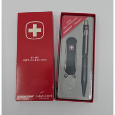 Vintage Wenger Caran d'Ache Ballpoint Pen Swiss Army Knife Camp Original Box NEW picture