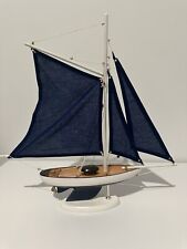 Blue And White Model Sail Boat Ocean Decor Guest House picture