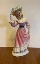 Preowned vintage kreiss Company Victorian lady figurine Blue rhinestones eyes picture