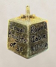 Knights Of Ye Loyal Round Table Sword Lapel Pin Gold Finish A.D. 512 picture