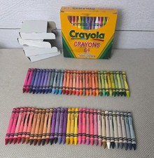 Vtg 1990s Crayola 64 Crayons Box Deadstock UNUSED Factory Match w/ Dandelion NOS picture