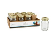 Mainstays Regular Mouth 16oz Mason Jars, 12 Pack Glass Canning Jars with Lids. picture
