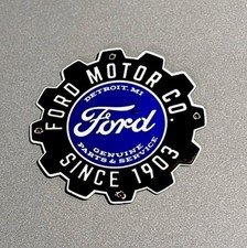 VINTAGE FORD MOTOR DEALERSHIP PORCELAIN SIGN CAR GAS OIL TRUCK MOTORCYCLE picture
