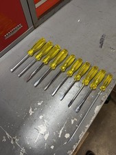 Vintage PROTO Professional USA Screwdriver Lot 10pc Yellow Handle 9684 9804 9832 picture