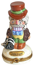 LIMOGES France PEINT MAIN Trinket Box-DOCTOR NUTCRACKER-Staff of Asclepius-RARE picture