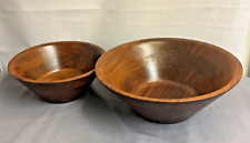 Vintage Quality 'Burl Walnut' Wooden Bowl Billings, Missouri Deco Art - Set of 2 picture