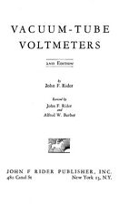 VTVM - All About & How to Use - Vacuum Tube Voltmeters - John F. Rider - on CD picture