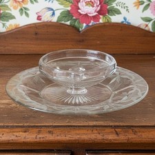 Heisey Silver Inlay Cheese & Cracker Serving Platter, Vintage Centerpiece Plate picture