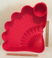 Vintage Tupperware Easy Dry Shell Shape Dish Drainer Rack Red    (D98) picture