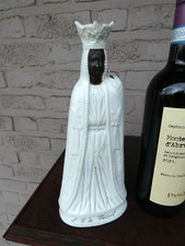 antique vieux old brussels porelain madonna black notre dame de walcourt statue picture