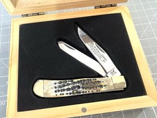STEEL WARRIOR Worlds Greatest Grandson Autumn Aged Bone Collectors Trapper Knife picture