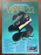 1982 Remington Hyper Velocity Viper 22 Ammo Promo Snake Photo Vintage Print Ad  picture