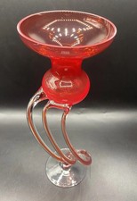 Rare JOZEFINA KROSNO Ruby Red Compote ART GLASS Wine Goblet VHTF Collectible picture