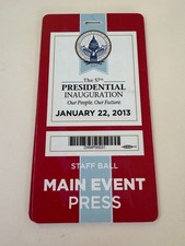 FREE SHIP 57th Presidential Inauguration Pass Obama Staff Ball Press 1/22 picture