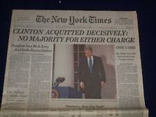 1999 FEB 13 THE NEW YORK TIMES - BILL CLINTON ACQUITTED DECISIVELY - NP 3022 picture