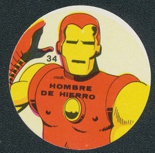 1983 IRON MAN OVALTINE MEXICO MARVEL SUPER HEROES STICKER CARD #34 picture