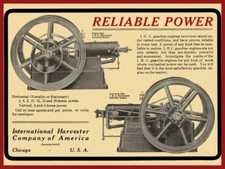 1907 IH, International Horizontal Gas Engine NEW Sign 24x30