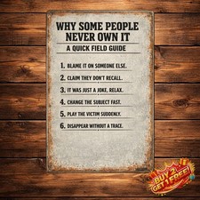 Narcissists Dont Apologize Humorous Vintage Tin Metal Sign 8x12 Home Decor picture