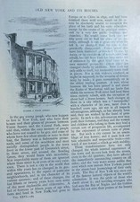 1883 Old New York Houses illustrated picture