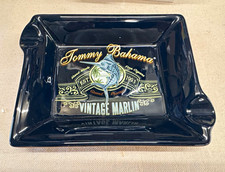 Tommy Bahama Vintage Marlin Square Black Glass Tobacco Ashtray w/ Box picture