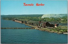 c1960s TACONITE HARBOR, Minnesota Postcard Hoyt Lakes Plant / Aerial View picture