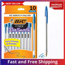 Cristal Xtra Smooth Ballpoint Pens, Blue Ink, Medium 1.0mm, 10‑Count, 2 Pack picture