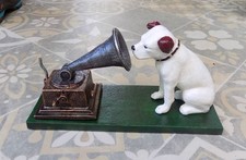 HMV His Masters Voice RCA Nipper Dog and Gramophone Cast Iron Ornament picture