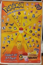 ORIGINAL 1999 Burger King POKEMON toy POSTER picture